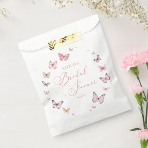 Elegant Soft Pink Butterfly Bridal Shower  Favor Bag