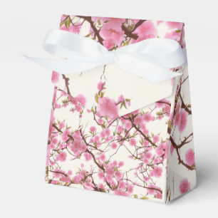 Elegant Soft Pink Cherry Blossom Florals  Favor Boxes