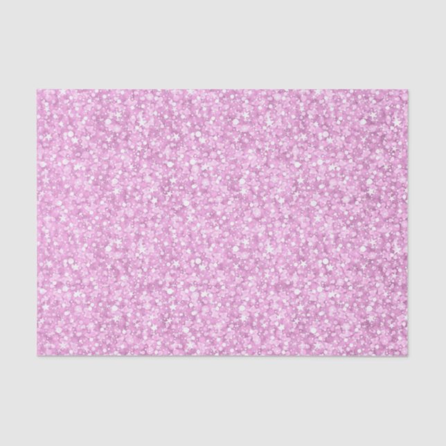 Elegant Soft Pink Faux Glitter & Sparkles Tissue Paper (Front)