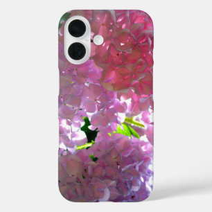Elegant soft pink florals pink hydrangeas roses iPhone 16 case