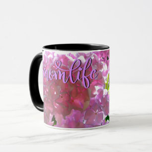 Elegant soft pink florals pink hydrangeas roses mug