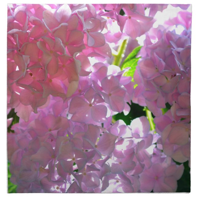 Elegant soft pink florals pink hydrangeas roses napkin (Front)