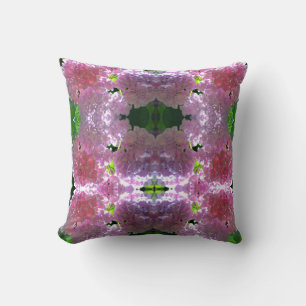 Elegant soft pink florals pink hydrangeas roses throw pillow