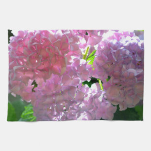 Elegant soft pink florals pink hydrangeas roses towel