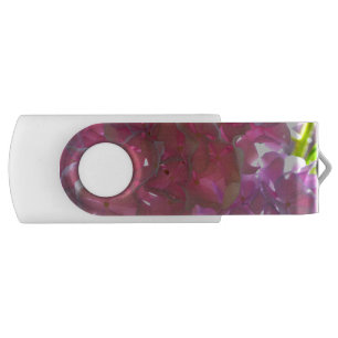 Elegant soft pink florals pink hydrangeas roses USB flash drive
