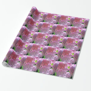 Elegant soft pink florals pink hydrangeas roses wrapping paper