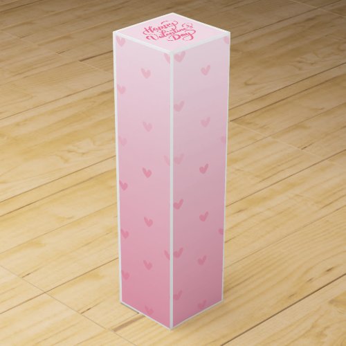 Elegant Soft Pink Happy Valentines Day Wine Box