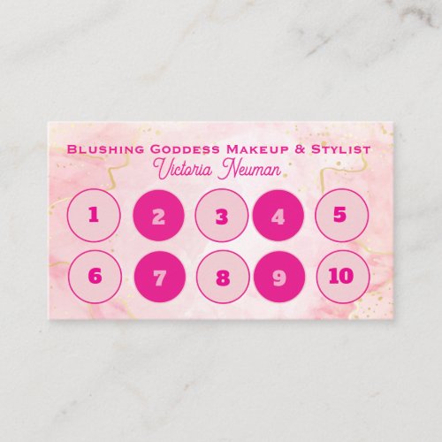 Elegant Soft Pink Marble Salon Customer  Loyalty Card