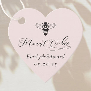 Elegant Soft Pink Meant to Bee Wedding Favor Tags