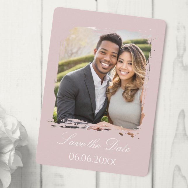 Elegant Soft Pink Photo Save the date Card (Creator Uploaded)