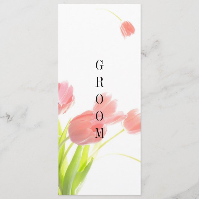 Elegant Soft Pink Tulips Reserved Sign Menu (Front)