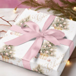 Elegant Soft Pink Watercolor Merry Christmas Tree Wrapping Paper<br><div class="desc">Elegant Soft Pink Watercolor Merry Christmas Tree Wrapping Paper – Festive & Charming for Your Holiday Gifts! Wrap your gifts in style with our elegant wrapping paper. This beautifully designed paper features a soft green and whitish watercolor Christmas tree adorned with delicate soft pink ornaments, surrounded by tiny gold stars...</div>