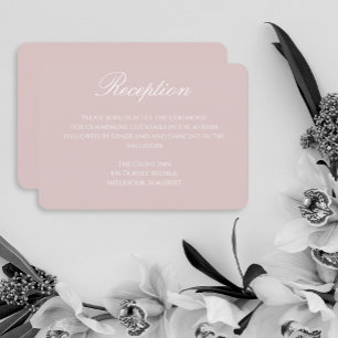 Elegant Soft Pink Wedding Reception Card
