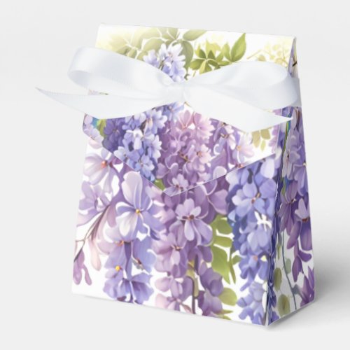 Elegant soft purple blue watercolor wisteria favor boxes