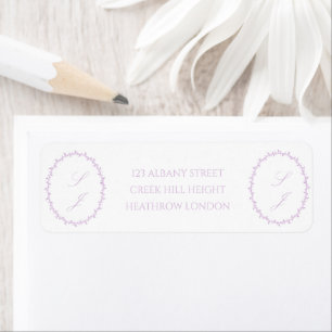 Elegant Soft Purple Monogram Wedding Label
