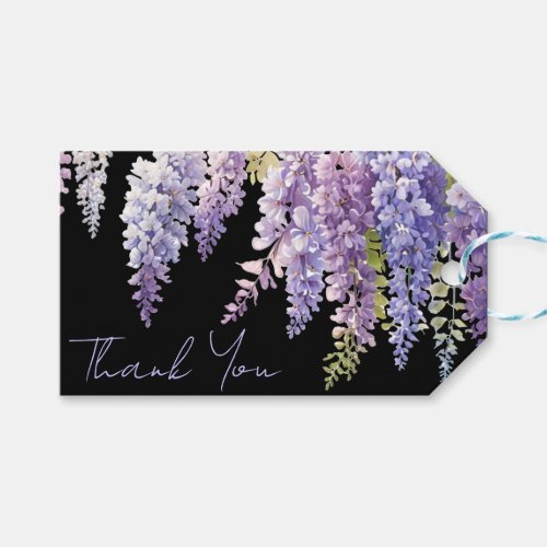 Elegant soft purple watercolor floral wisteria  gift tags