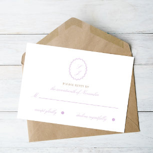Elegant Soft Purple Wedding Response Card