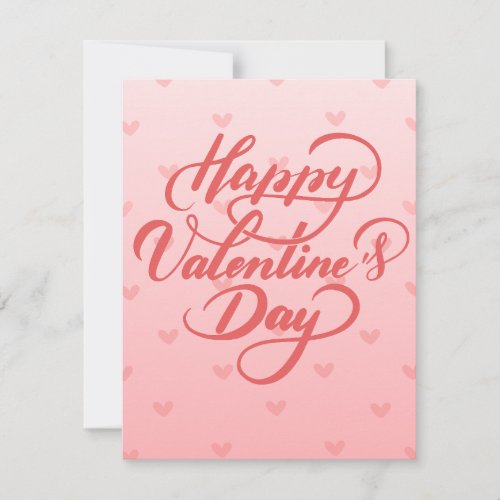 Elegant Soft Red Happy Valentines Day Holiday Card