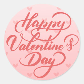 Elegant Soft Red Happy Valentine's Day Stickers