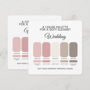 Elegant Soft Rose Wedding Color Palette Card