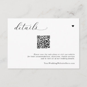 Elegant Soft Simple Modern Wedding Details Enclosure Card
