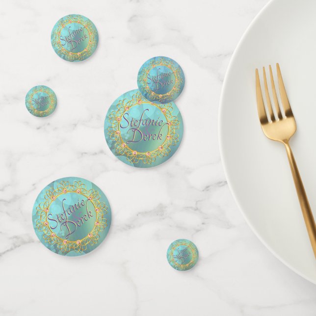 Elegant Soft Teal Bubbles Confetti (Group)