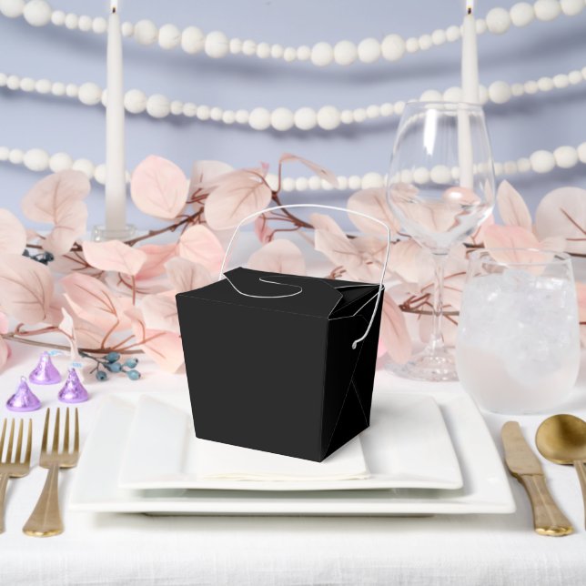 Elegant Solid Black Favor Boxes (Wedding)