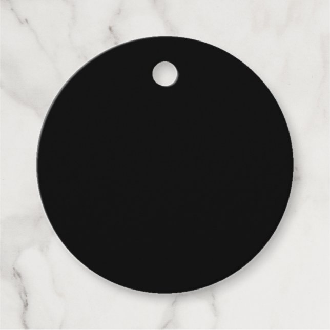 Elegant Solid Black Favor Tags (Front)