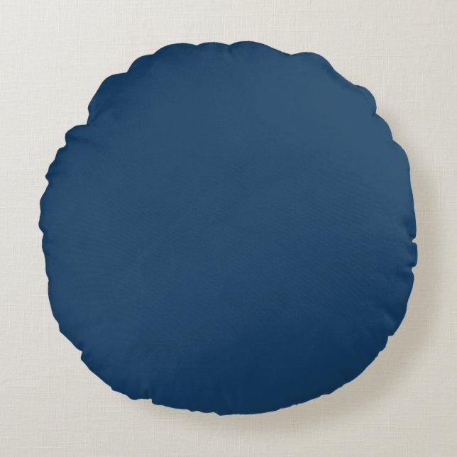 Elegant Solid Blue  Round Pillow (Front)