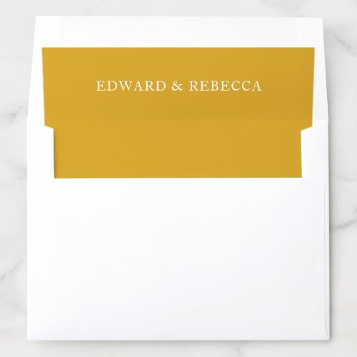 Elegant Solid Color Gold Wedding Envelope Liner