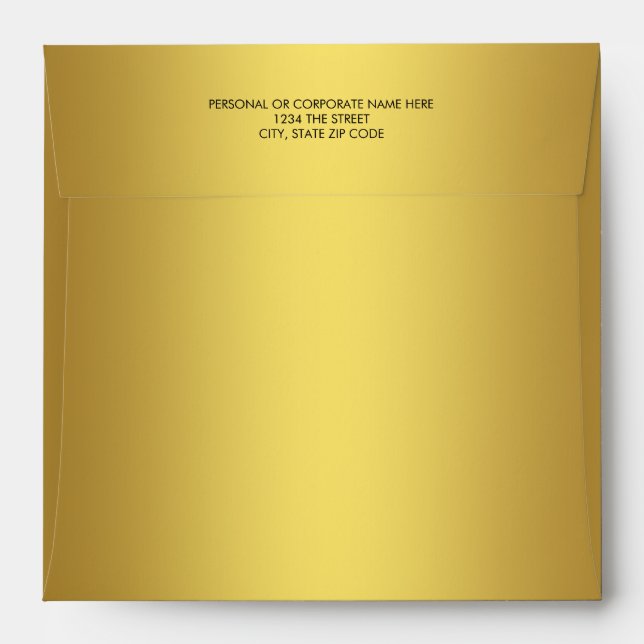 Elegant Solid Gold Linen Envelope (Back (Top Flap))