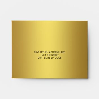 Elegant Solid Gold Linen Rsvp Envelope by decembermorning at Zazzle