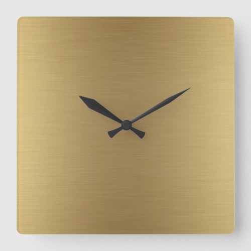 Elegant Solid Gold Square Wall Clock