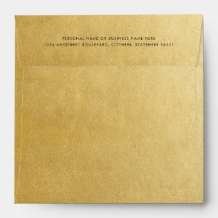 Elegant Solid Gold Texture Return Address Envelope