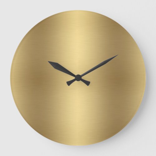 Elegant Solid Metallic Old Gold Large Clock