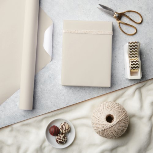 Elegant Solid Pastel Bone Beige White Plain Wrapping Paper