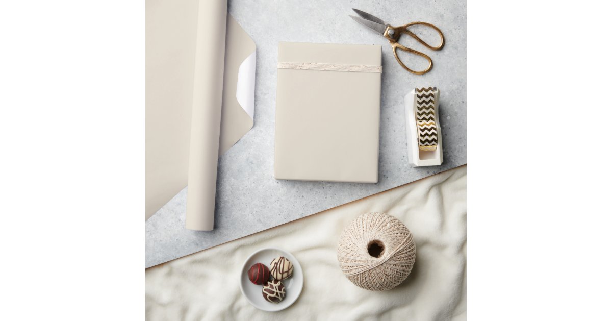 Elegant Solid Pastel Bone Beige White Plain Wrapping Paper | Zazzle