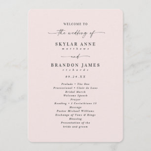 Elegant Solid Porcelain Pink Wedding Ceremony Program