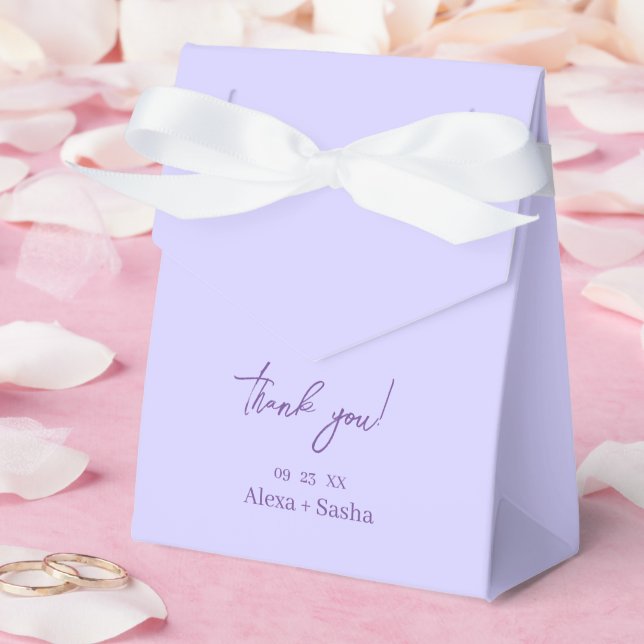 Elegant Solid Purple Lavender Favor Boxes (Wedding)