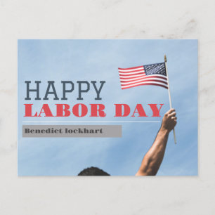 Elegant Solidarity Worker Labor Day with USA flag Postcard