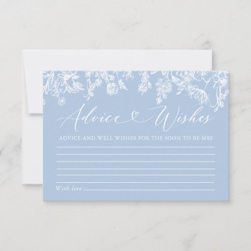 Elegant Something Blue Advice and Wishes Card