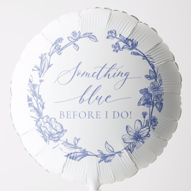 Elegant Something Blue Before I do Bridal Shower Balloon (Front)