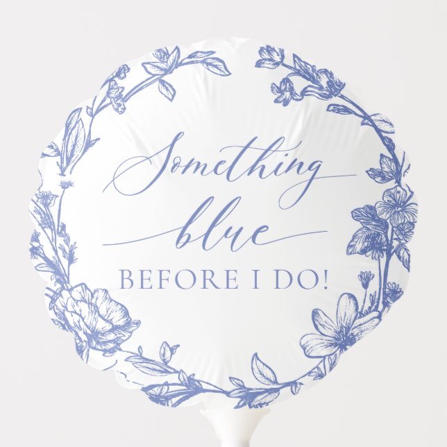 Elegant Something Blue Before I do Bridal Shower Balloon (Front)