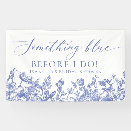 Elegant Something Blue Before I Do Bridal Shower Banner