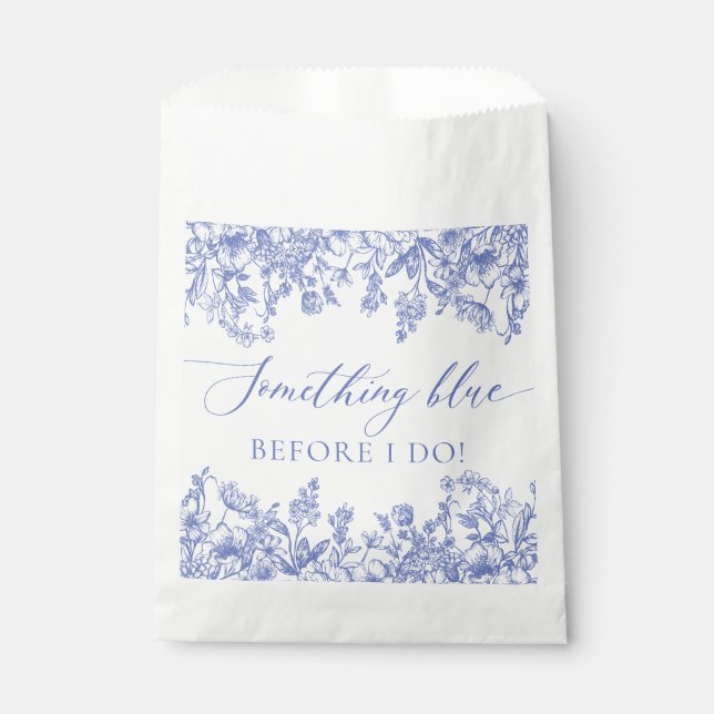Elegant Something Blue Before I do Bridal Shower Favor Bag (Front)