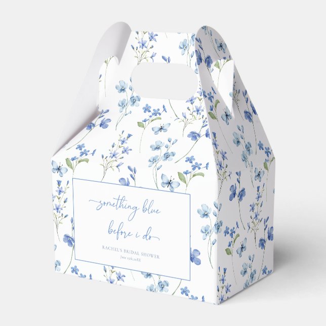 Elegant Something Blue Before I do Bridal Shower Favor Boxes (Front Side)