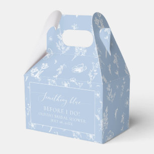 Elegant Something Blue Before I do Bridal Shower Favor Boxes