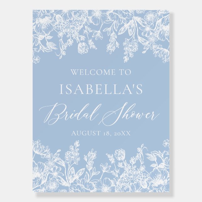 Elegant Something Blue Before I Do Bridal Shower Foam Board (Front)