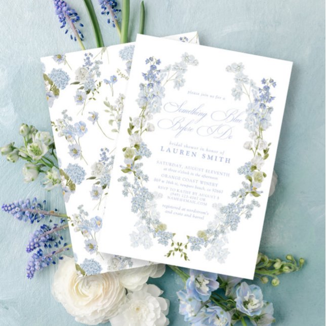 Elegant Something Blue Before I Do Bridal Shower Invitation (Creator Uploaded)