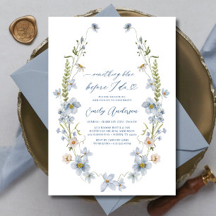Elegant Something Blue Before I Do Bridal Shower Invitation